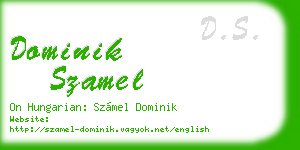 dominik szamel business card