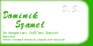 dominik szamel business card